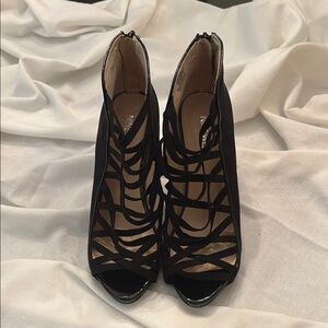 Nine West Black Strappy Heels